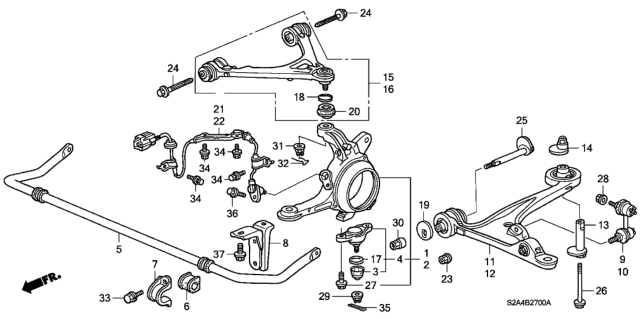 2004 Honda S2000  Bracket, Stabilizer Diagram for 51308SZ3010