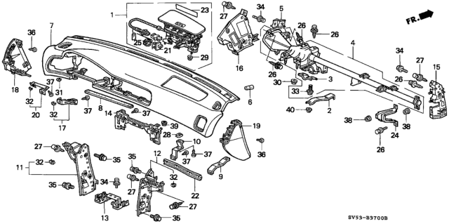 1994 Honda Accord Bracket, Instrument (Driver Side) Diagram for 77145SV4A01ZZ