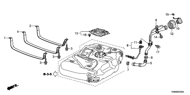 2013 Honda Odyssey Band, Rear Fuel Tank Mounting Diagram for 17522TK8A00