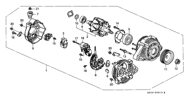 1997 Honda Prelude  Cover, RR. End Diagram for 31135P2C003