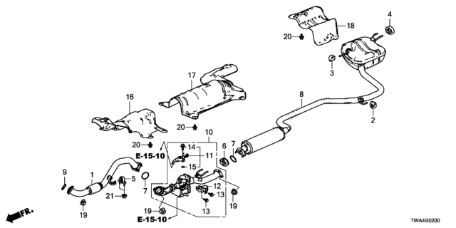 2019 Honda Accord Hybrid  Cover, L. Link Diagram for 184036C1A01