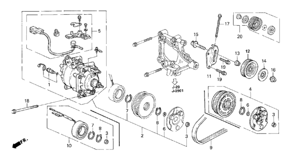 1994 Honda Civic Valve Sub-Assy., Safety Diagram for 38801P06006