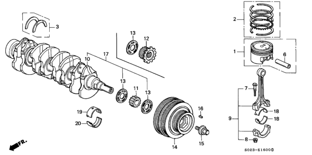 2000 Honda Civic  Bolt-Washer (14X36) Diagram for 90017PLC003