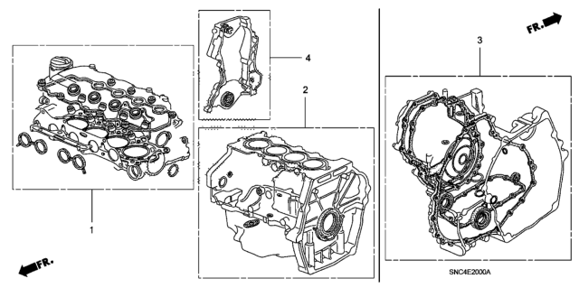 2011 Honda Civic Gasket Kit, Cylinder Block Diagram for 06111PZA010
