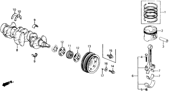 1990 Honda Civic Washer, Thrust (Taiho) Diagram for 13331PG6004