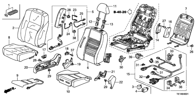 2012 Honda Accord  Wire C, FR. Seat-Back Airbag Diagram for 81286TE0A01