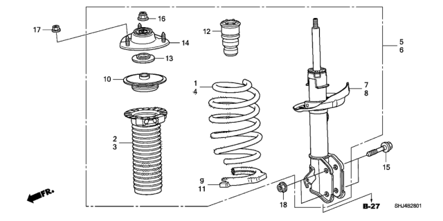 2008 Honda Odyssey Spring, Left Front Diagram for 51406SHJL01