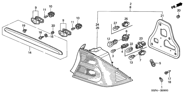 2001 Honda Civic  Bulb Diagram for 34903S5PA01