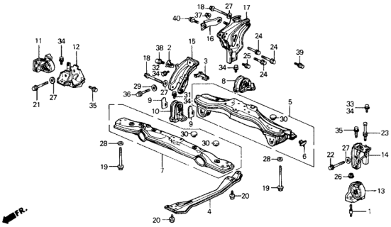 1991 Honda Prelude  Bolt-Washer (10X40) Diagram for 934061004008
