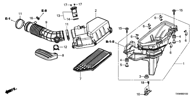 2019 Honda Insight SET, AIR/C CASE Diagram for 172016L2A01