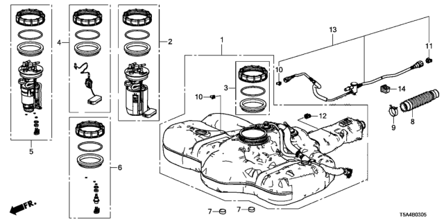 2017 Honda Fit  Module Assembly, Fuel Pump Diagram for 17045T5RA00