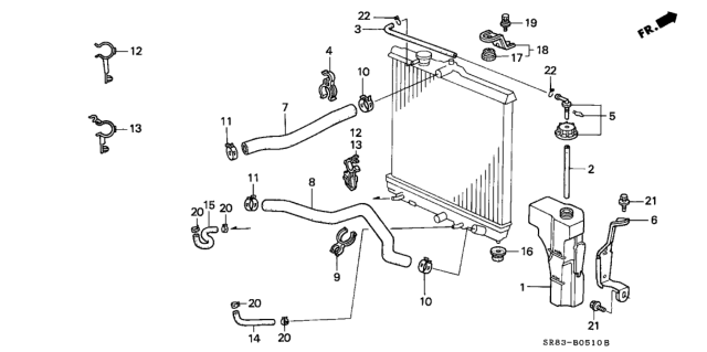 1993 Honda Civic Hose, Water (Upper) Diagram for 19501P08000