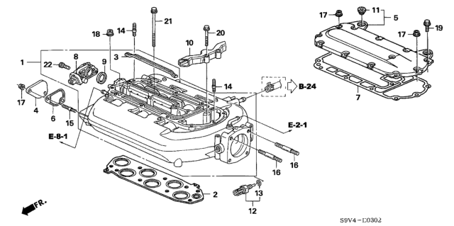 2007 Honda Pilot  Gasket, Intake Manifold Cover (Upper) Diagram for 17146RCAA01