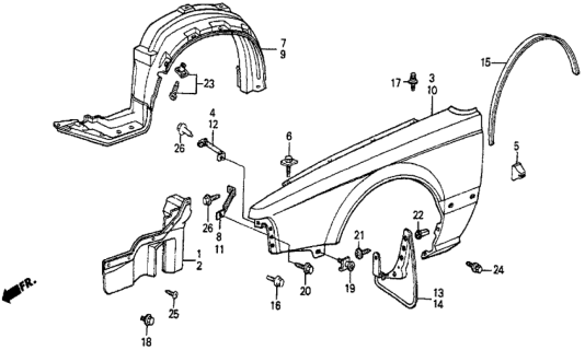 1983 Honda Prelude Bolt, Flange (5X16) Diagram for 90005896000
