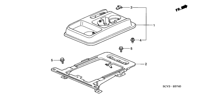 2006 Honda Element Console Assy., Center *NH167L* (GRAPHITE BLACK) Diagram for 77290SCVA01ZA