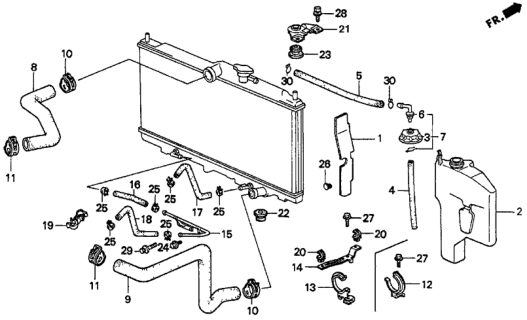 1994 Honda Accord Cushion, Radiator Mounting (Lower) Diagram for 74172SM4000