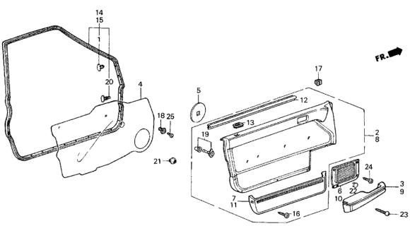 1986 Honda Civic  Pocket, L. Door *NH89L* (PALMY GRAY) Diagram for 75839SB4000ZJ
