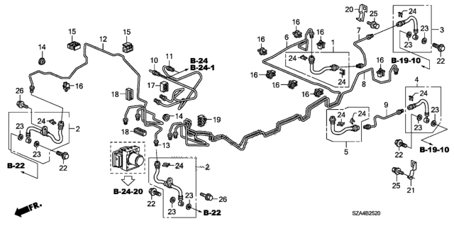 2013 Honda Pilot  Pipe C, Brake Diagram for 46330SZAA02
