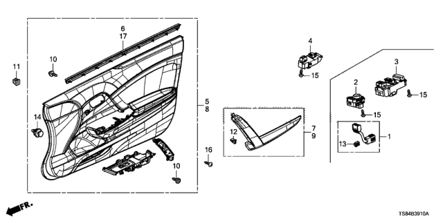 2012 Honda Civic  Weatherstrip Assy., FR. Door Diagram for 83504TS8A01