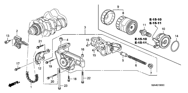 2003 Honda S2000  Filter, Oil (Toyo Roki) Diagram for 15400PCX004