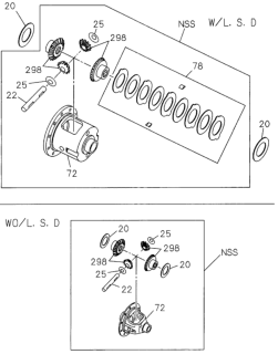 1994 Honda Passport Gear Kit, RR. Differential Axle Diagram for 8970844310