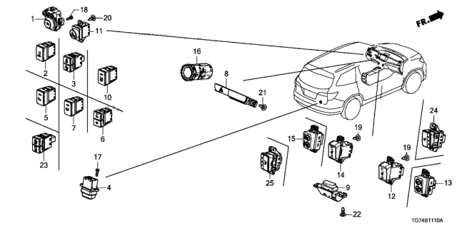 2016 Honda Pilot  Switch Assembly, Engine Start & Stop Diagram for 35881TG7A03