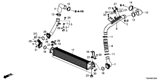 2017 Honda Civic  Stay Comp, Intclr. Diagram for 172655AAA00