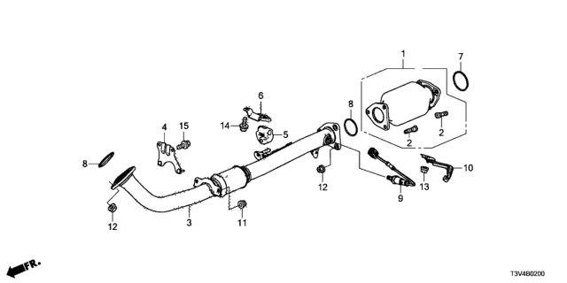2014 Honda Accord Stay, Exhuast Diagram for 18213TA2M00