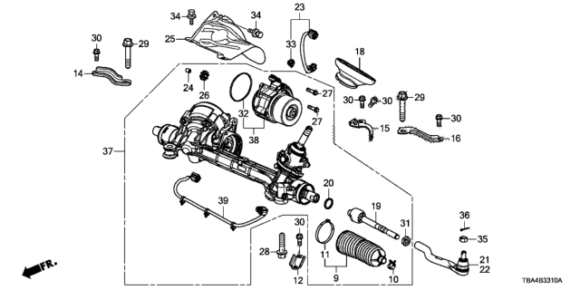 2017 Honda Civic  Rack Assembly, Power Steering (Eps) (Service) Diagram for 53650TBCA11