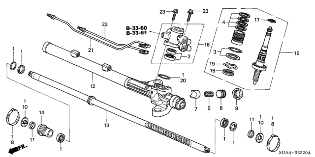 2004 Honda Accord Seal Kit A, Power Steering Diagram for 06531SDAA02