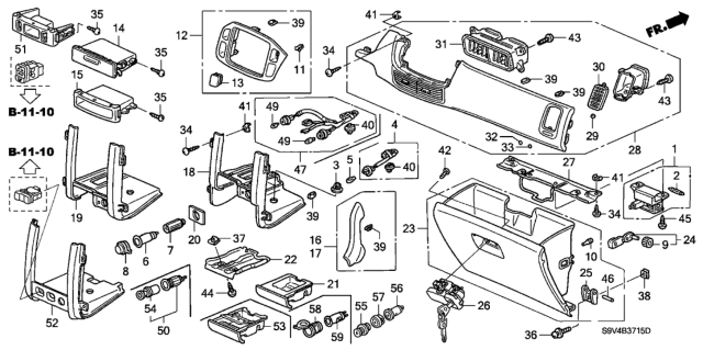 2003 Honda Pilot Protector, Lighter *NH167L* (GRAPHITE BLACK) Diagram for 77313S9VA01ZA