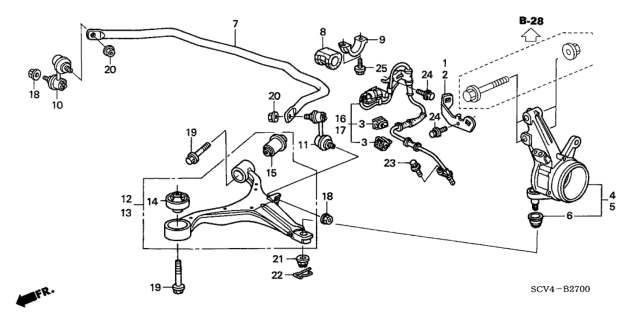 2004 Honda Element Bolt, Flange (14X91) Diagram for 90118S5A000