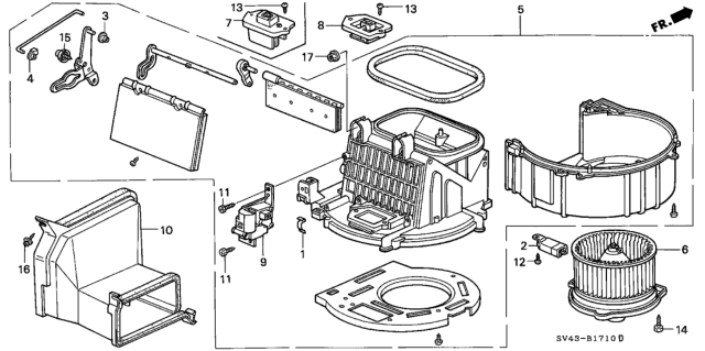 1997 Honda Accord Resistor, Blower Diagram for 79330S47003