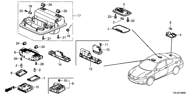 2014 Honda Accord  Bulb Comp Diagram for 35831T0A003