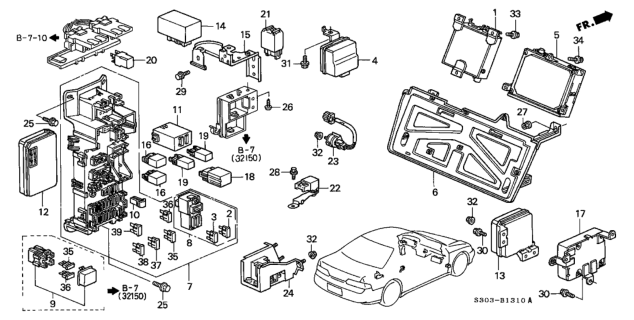 1998 Honda Prelude System Unit, Multi Plex Control (Passenger Side) Diagram for 38850S30A01