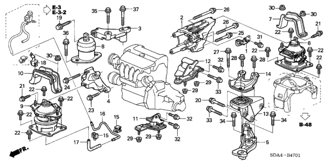 2003 Honda Accord  Bolt, Flange (12X125) Diagram for 90168SDAA00