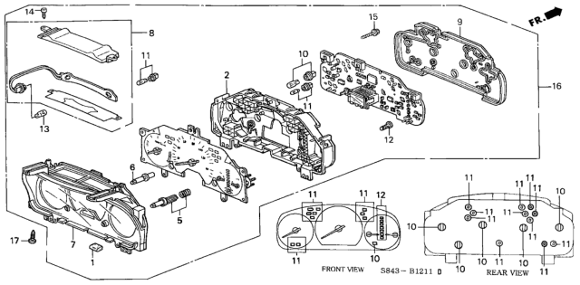 1998 Honda Accord Screw, Tapping (3.5X22) Diagram for 90133S84A02