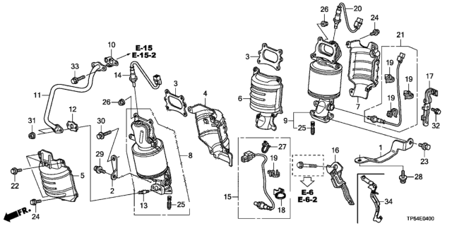 2010 Honda Crosstour Stay, RR. Oxygen Sensor Diagram for 36536R70A00
