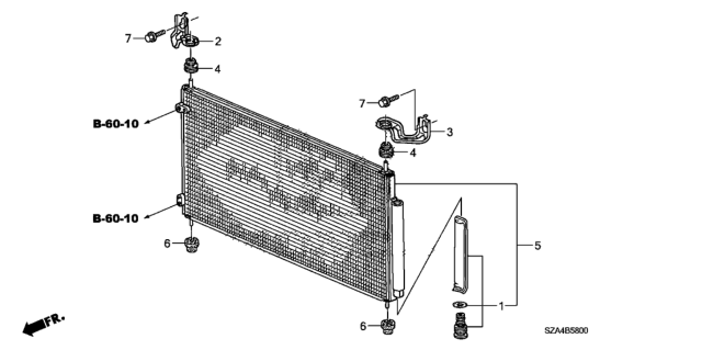2013 Honda Pilot  Bracket, R. Condenser (Upper) Diagram for 80105STXA00