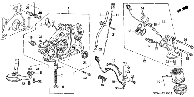 2000 Honda Odyssey  Pin, Dowel (6X10) Diagram for 90703P8AA01