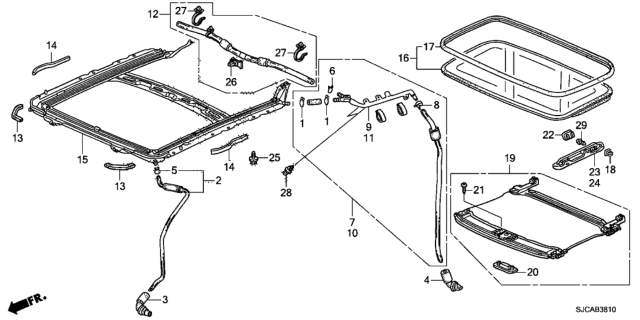 2014 Honda Ridgeline  Frame, Sunroof Diagram for 70100SJCA01