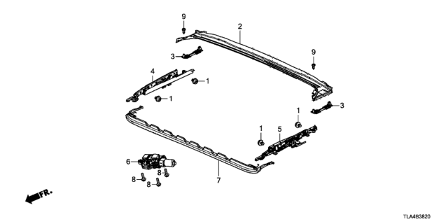 2017 Honda CR-V Channel, Drain Diagram for 70241TBAA01