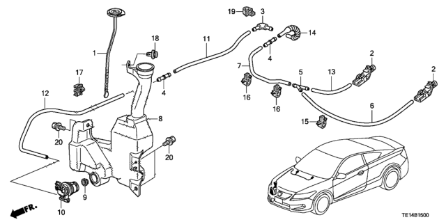 2012 Honda Accord Pump Set, Washer (Front) Diagram for 76846TA5A01