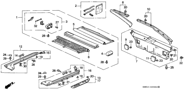1992 Honda Accord Striker, Tonneau Cover *NH89L* (PALMY GRAY) Diagram for 84624SM5A01ZB
