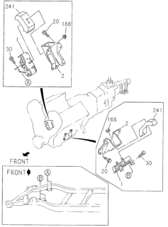 1998 Honda Passport Cover, L. Engine Mounting Diagram for 8971253070