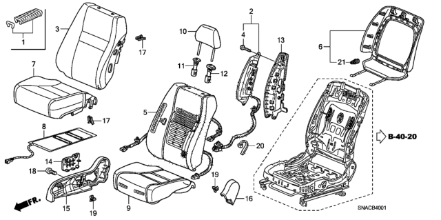 2010 Honda Civic  Pad, R. FR. Seat-Back Diagram for 81127SNAC21