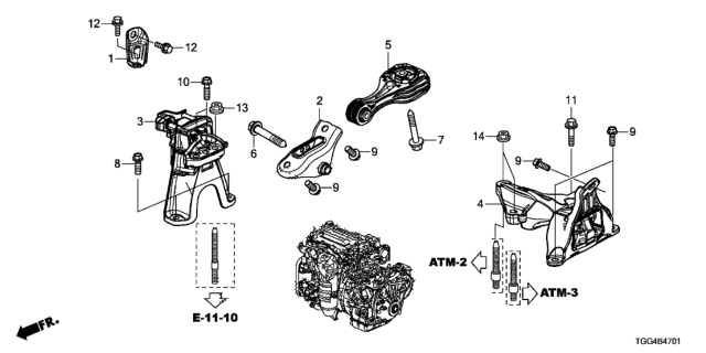 2017 Honda Civic  Bolt, Flange 14X64 Diagram for 90166TBAA00