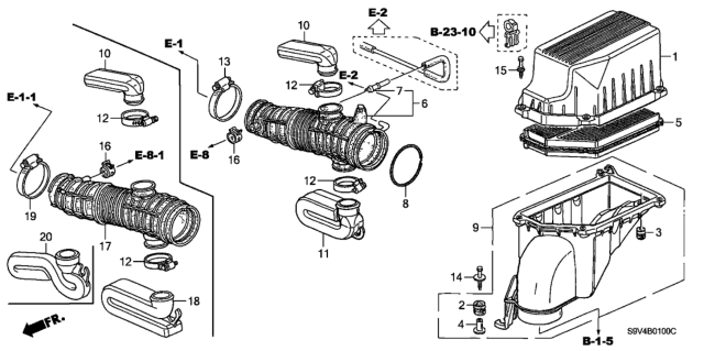 2004 Honda Pilot  Tube, Air Flow Diagram for 17228PGKA00