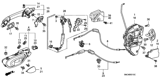 2008 Honda Civic  Cap, L. Inside Handle *B157L* (DARK ROYAL BLUE) Diagram for 72161SNAA01ZA