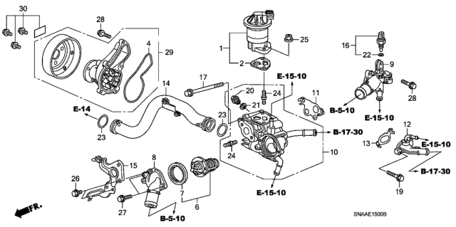 2009 Honda Civic  Bolt Kit, Water Pump Pulley Diagram for 06195RNA305